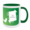 Mug vert petit oiseau