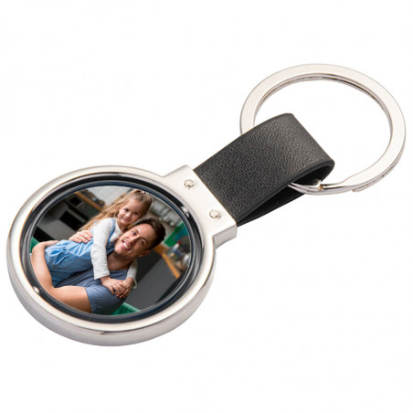 Porte clés rond avec bordure créative et impression photo